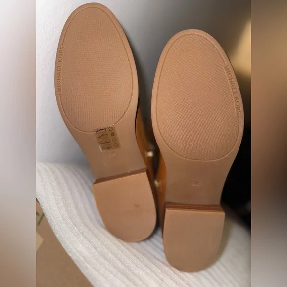 Michael Kors Mindy Leather Signature Logo Trim Boot Women’s Size 9 Brown/Luggage - Picture 9 of 16